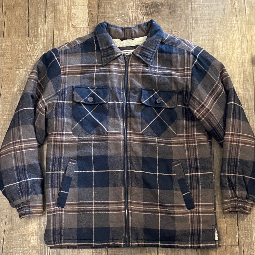 Northwest Territory Men's Plaid Zip-Up Jacket - Navy and gray - Picture 1 of 6